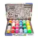 Set De Temperas Pelikan Color Boom X24 Unidades + 2 Pinceles + 1 Paleta