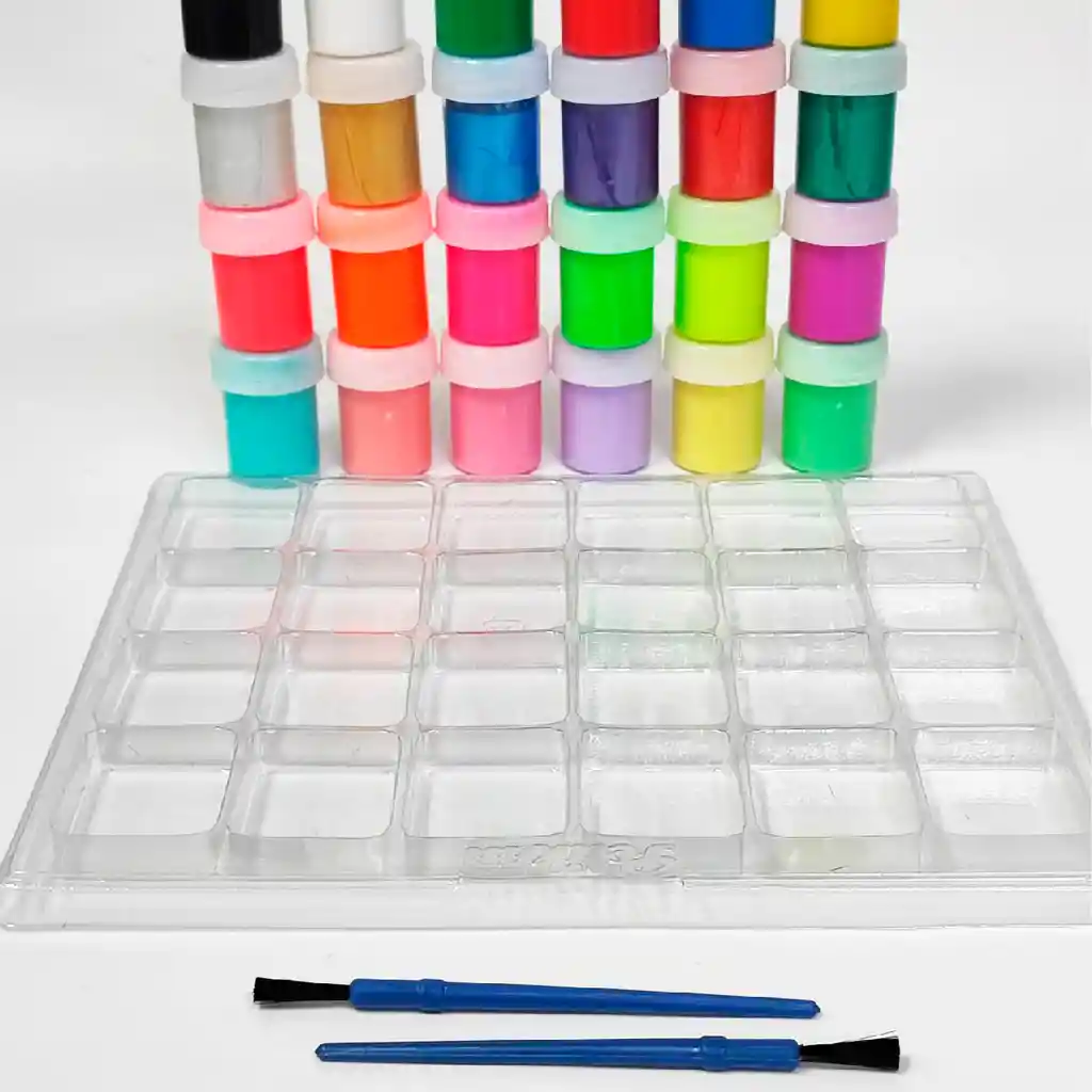 Set De Temperas Pelikan Color Boom X24 Unidades + 2 Pinceles + 1 Paleta