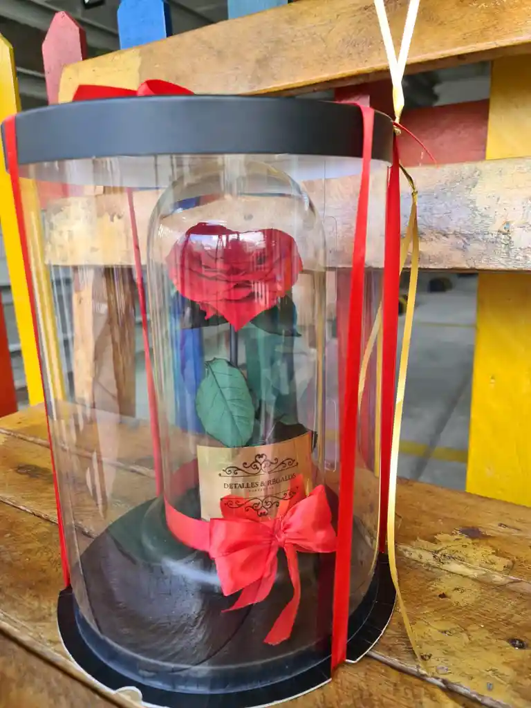 Rosa Corazón Preservada Con Caja De Regalo (color A Disponibilidad)