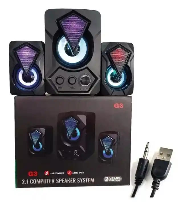 3 Parlantes De Pc G3 Usb Altavoz Unidad Accionamiento 2,0pul