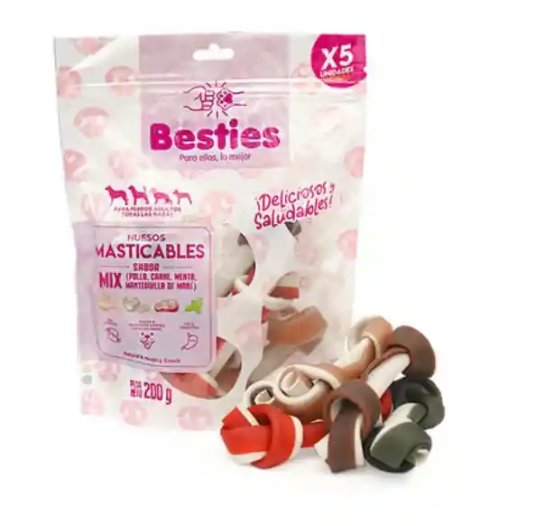 Huesos Masticables Medianos Mix De Sabores Besties