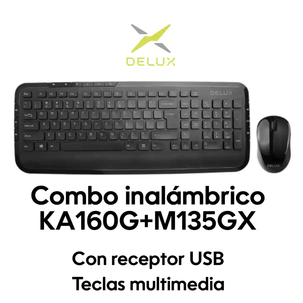 Combo Inalámbrico Delux: Teclado Multimedia + Mouse