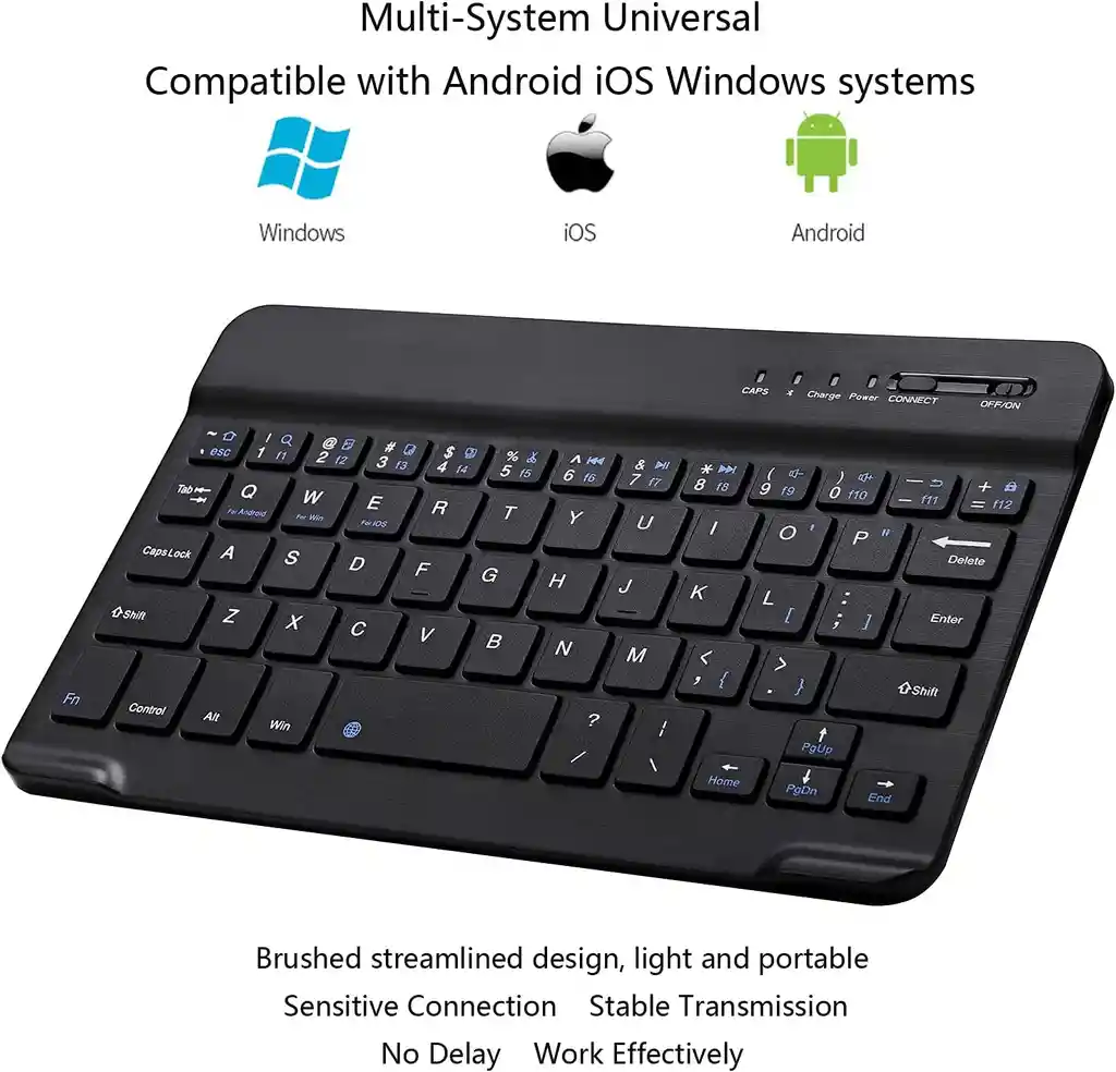 Teclado Bluetooth Inalambrico Recargable Pequeño Ipad Mac Android Windows