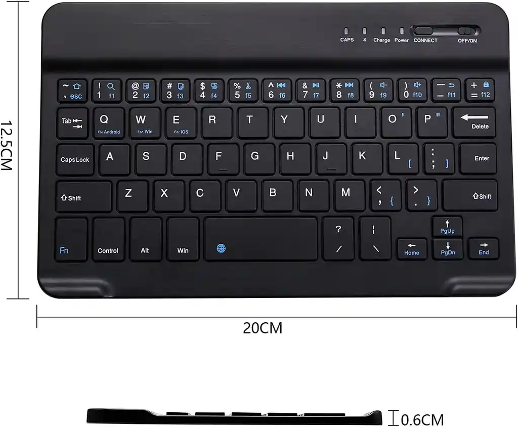 Teclado Bluetooth Inalambrico Recargable Pequeño Ipad Mac Android Windows