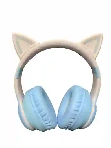 Diadema Bluetooth Orejas De Gato Azul Con Luces Epik