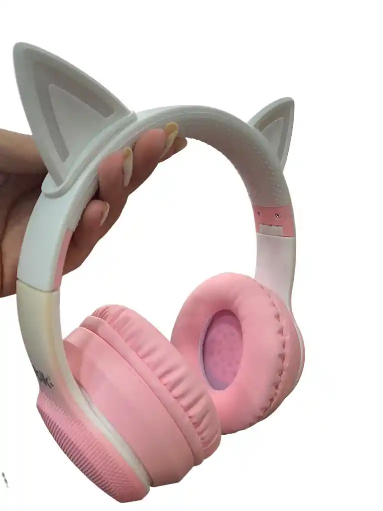 Diadema Bluetooth Orejas De Gato Rosa Con Luces Epik