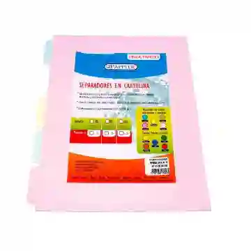 Separadores De Cartulina Color Pastel 105*5 * Und