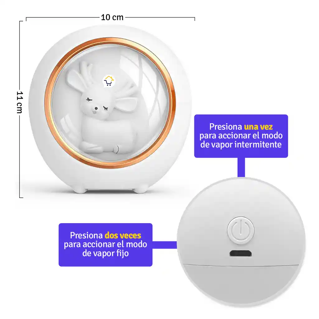 Mini Humidificador Difusor Aromas Led Ambientador Aromaterapia