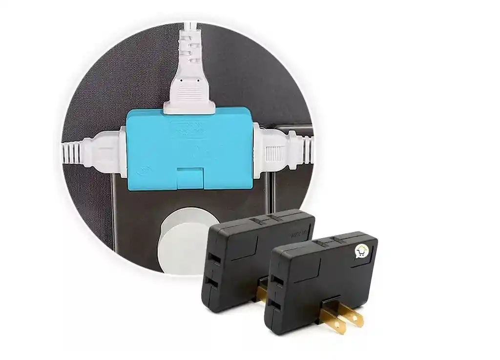 Adaptador Toma Corriente 3 Salidas Giratorio 180 Grados