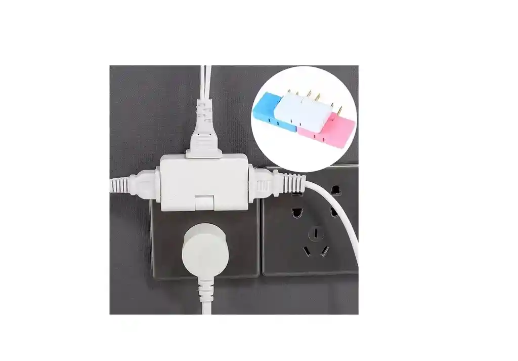 Adaptador Toma Corriente 3 Salidas Giratorio 180 Grados