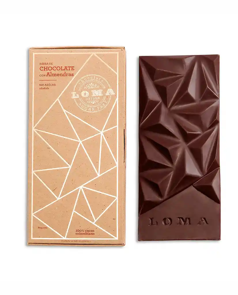 Barra De Chocolate Con Almendras Loma Chocolate 85 Gr