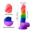 Dildo Consolador Arcoiris Con Testículos Con Ventosa Punto G