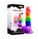 Dildo Consolador Arcoiris Con Testículos Con Ventosa Punto G