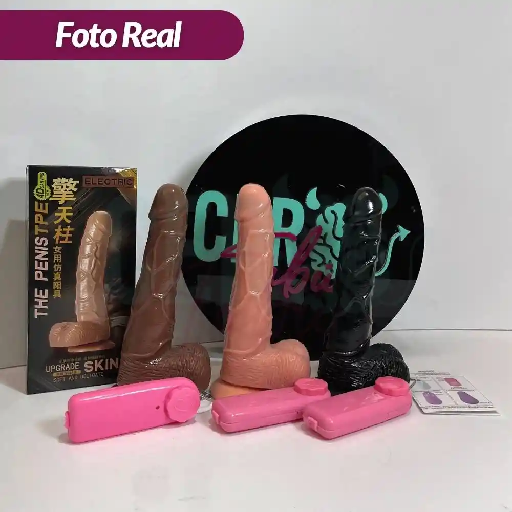 Vibrador Dildo Consolador Realista 18 Cm Giratorio 360 Chupa