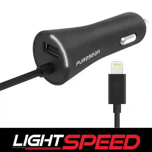 Cargador Auto 30w Usb-a Y Cable Lightning Puregear
