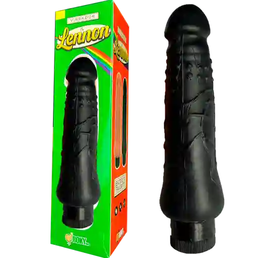 Vibrador 21cm Lennon Dildo Silicona Color Negro Black Vibrator