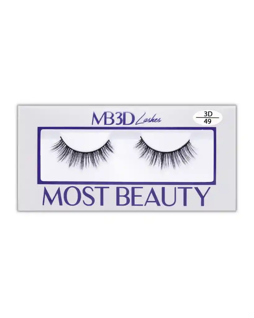Caja De Pestañas Most Beauty 3d - 49 (10 Pares)