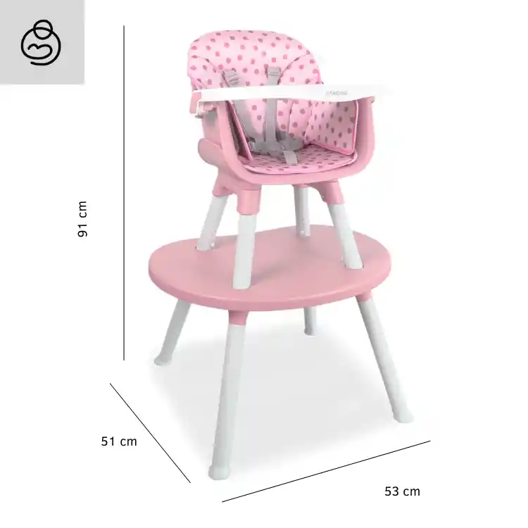 Bebesit Silla Comedor Baby Desk 3 En 1 Pink