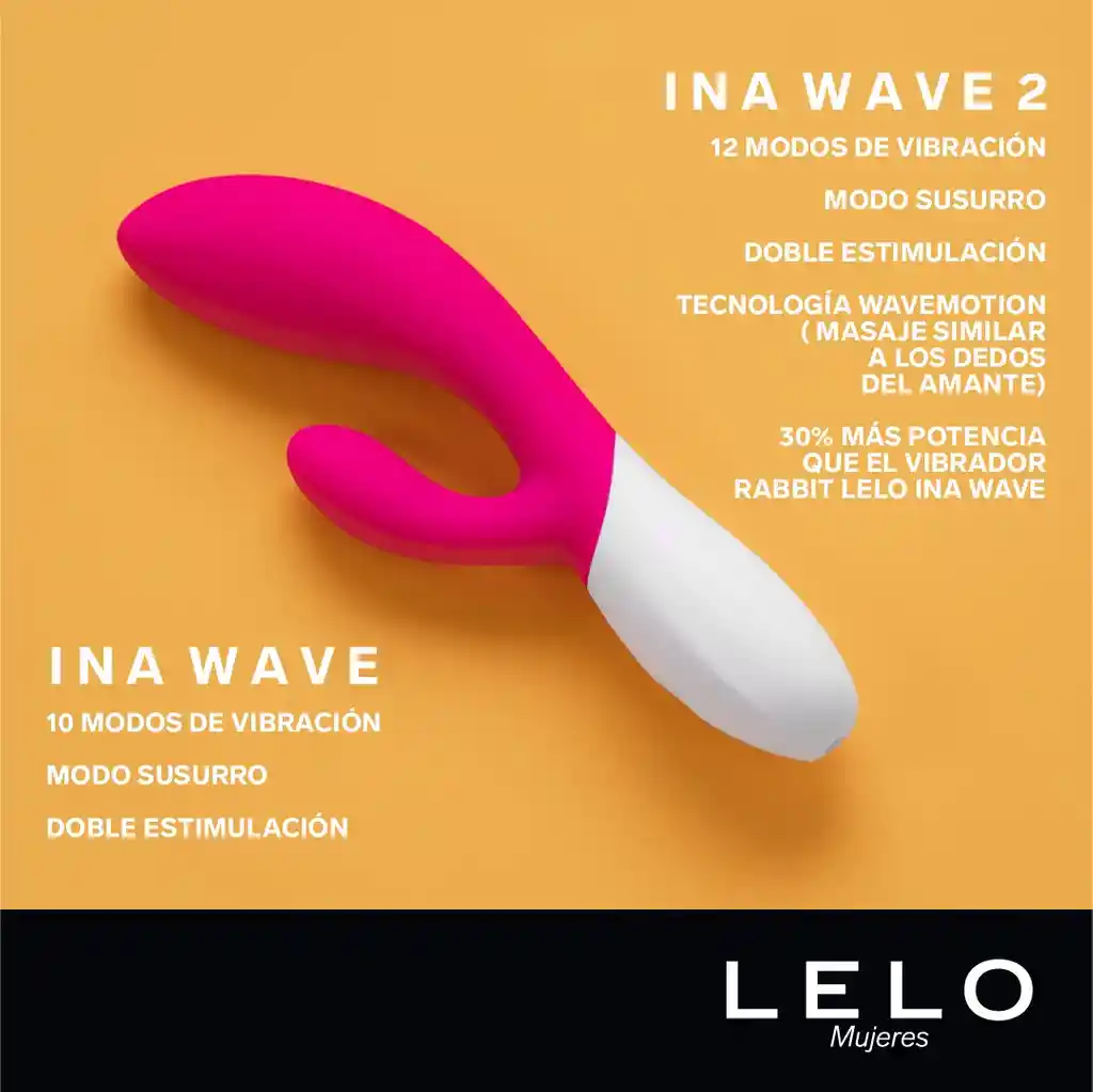 Vibrador Rabbit Lelo Ina Wave 2 Fucsia