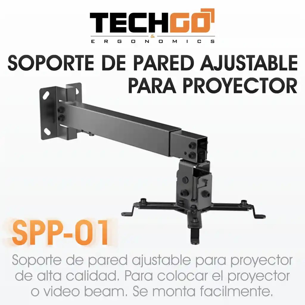 Soporte De Techo/pared Video Beam Proyector, Techgo Spp-01 Negro