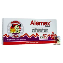 Alernex X 1 Tableta Antihistaminico Para Perros Y Gatos