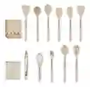 Set 13 Utensilios Cocina Silicona Resistente Calor Metalico