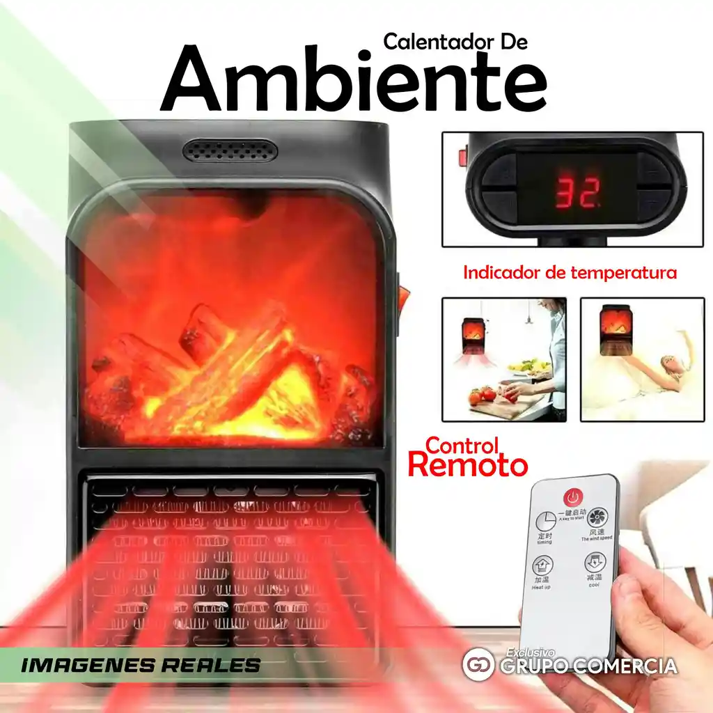 Calentador De Ambiente Control Remoto Calefacción