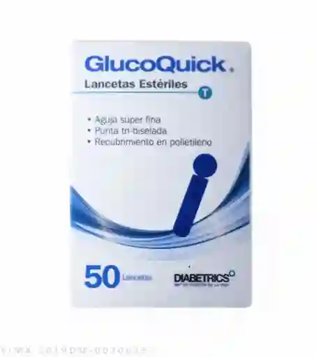 50 Lancetas Estériles Glucoquick Prueba De Glucosa En Sangre