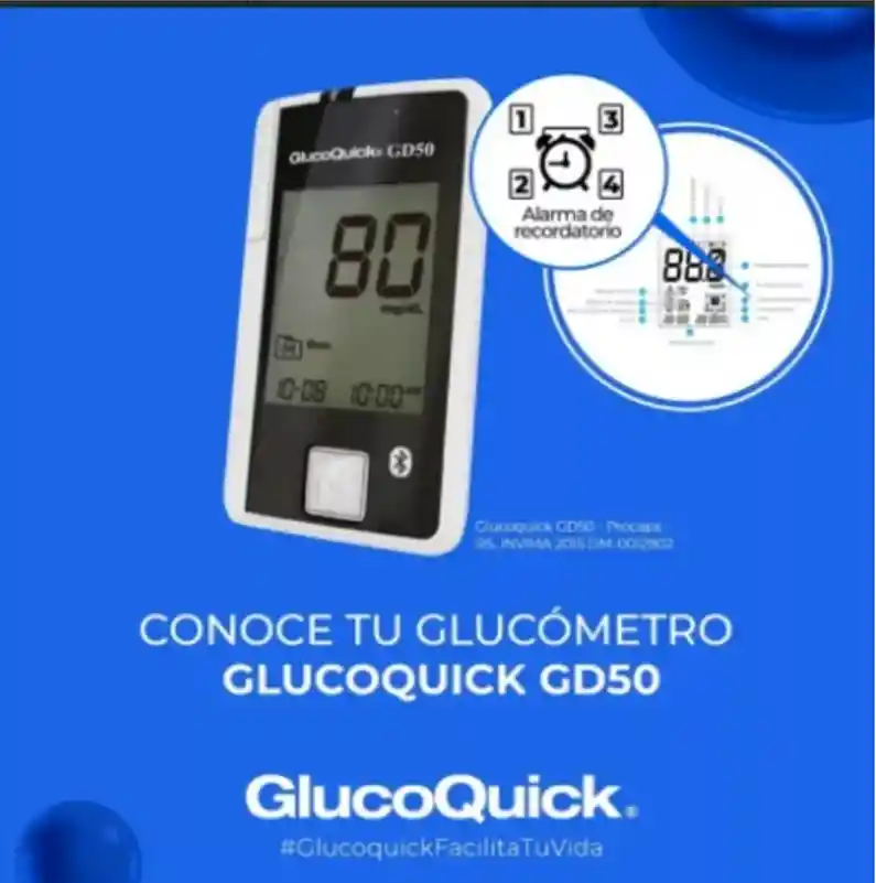 1 Glucómetro Glucoquick Gd50 Diamond