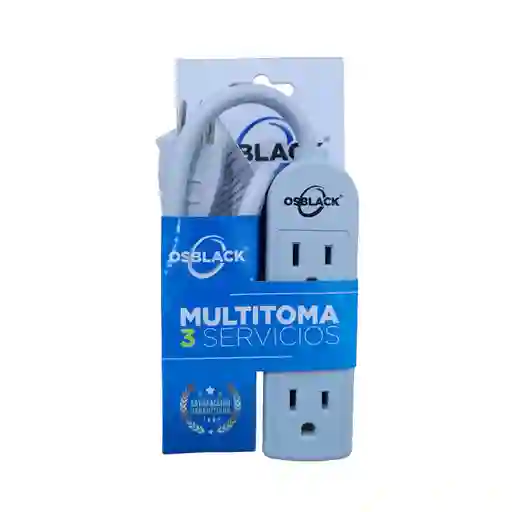 Regleta Multitoma 3 Puestos Viajero Osblack U63-1 Sencillo Sin Switch Pequeño