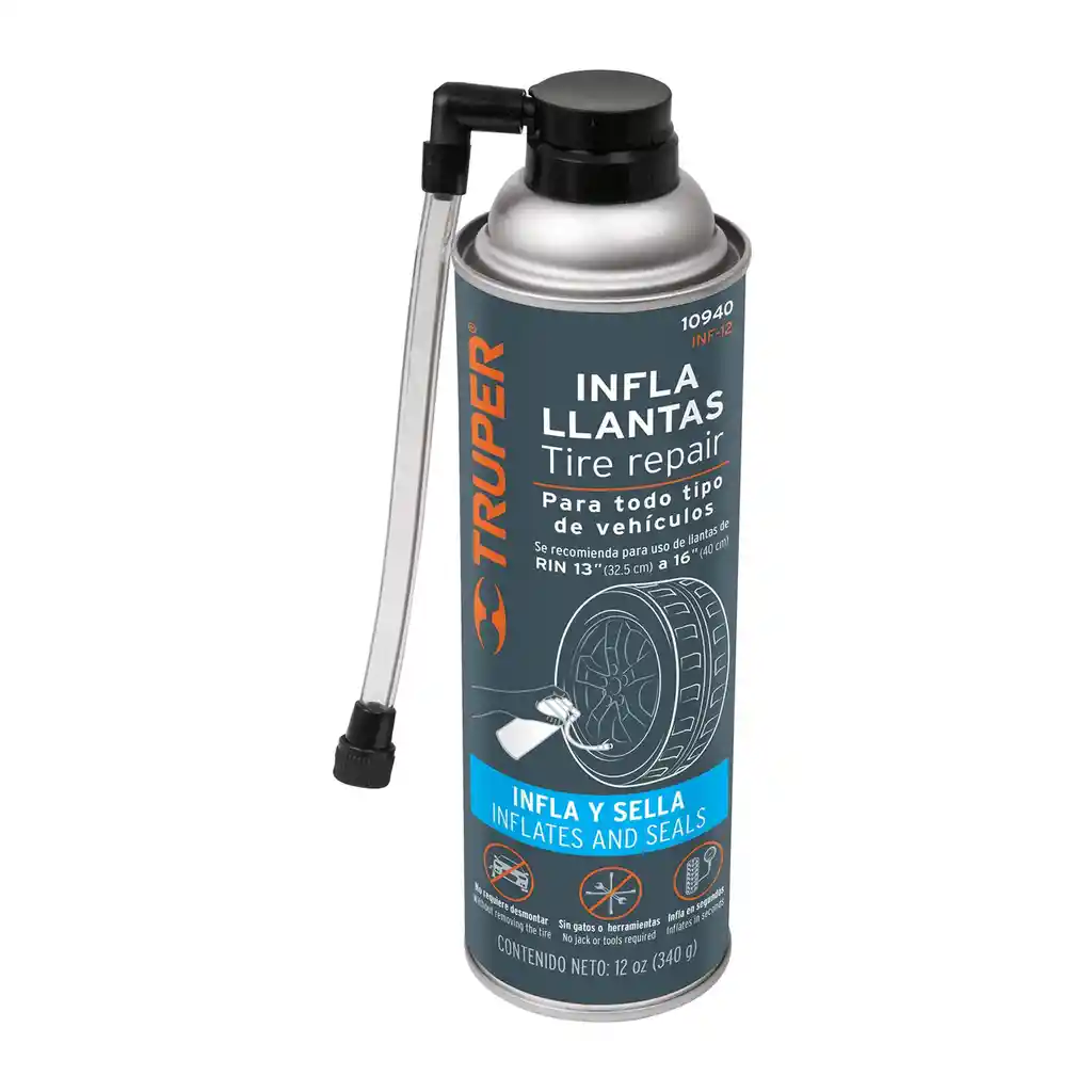 Sellador De Llantas Inflallantas 340g/450ml Truper Original