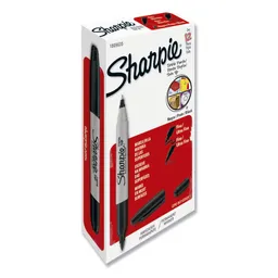 Sharpie Marcador Doble Punta Negro X 12 Unid