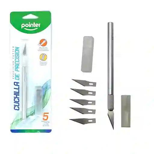 Cuchilla Bisturí De Precisión Pointer + 5 Hojas De Repuesto