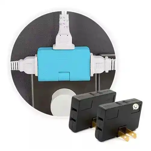 Adaptador De Toma Corriente 3 Salidas Giratorio 180 Grados