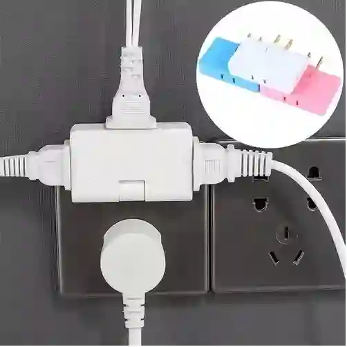Adaptador De Toma Corriente 3 Salidas Giratorio 180 Grados