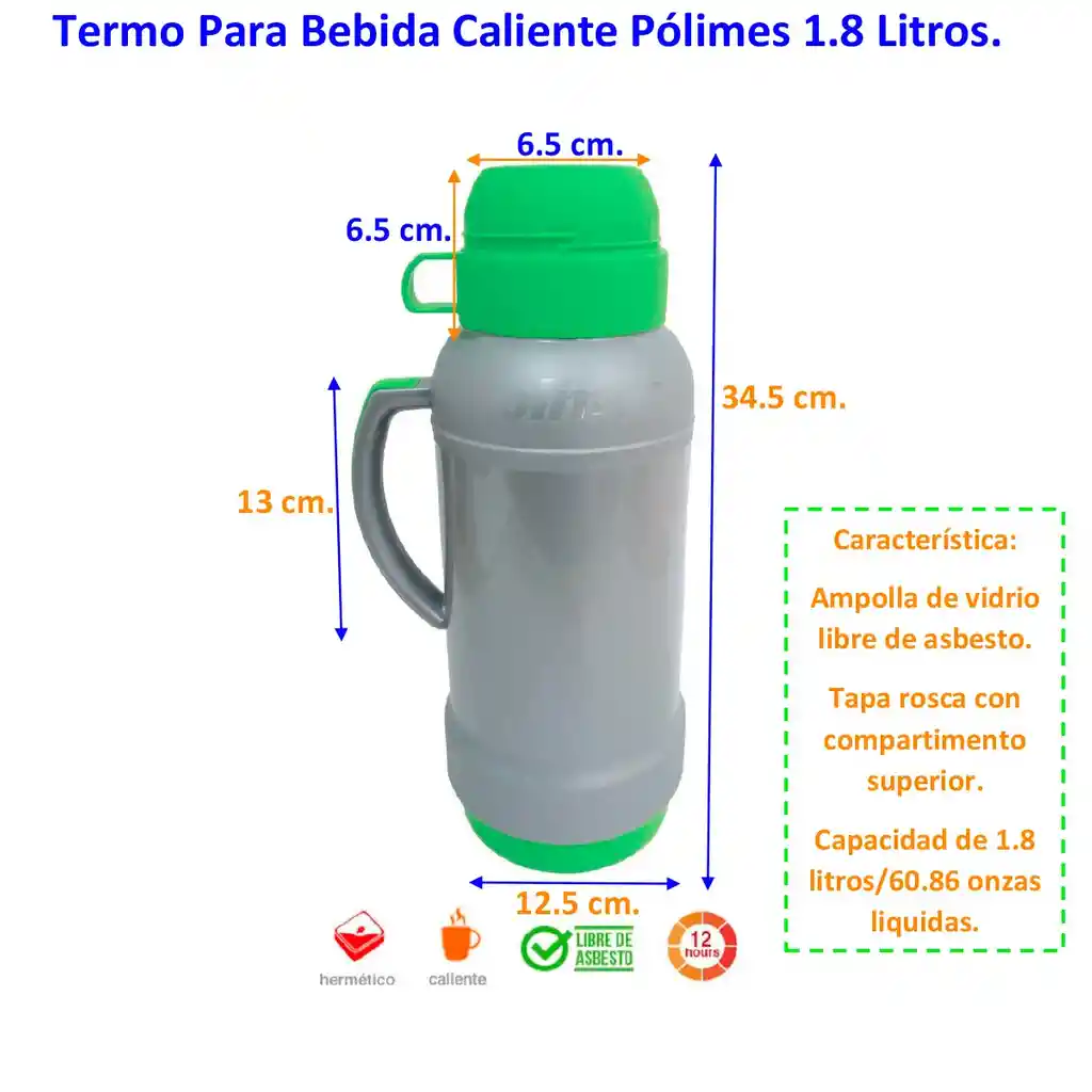 Termo Para Bebida Caliente Polimes 1.8 Litros Av Attraction