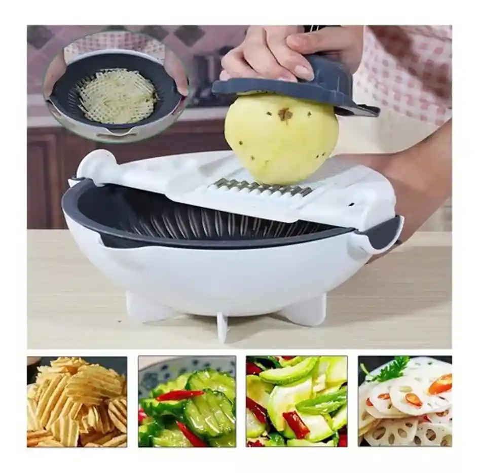 Cortador De Verduras Pica Todo 9 En 1 Escurridor Y Rallador