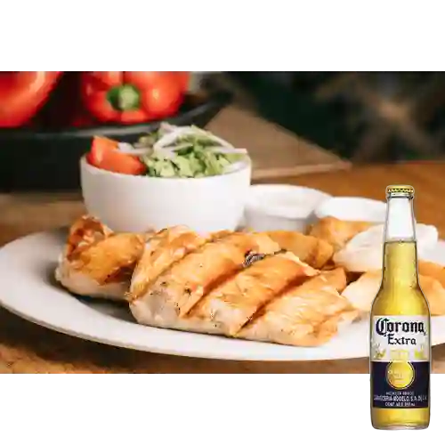 Combo Suprema de Pollo + Cerveza Corona Bot. 355ml