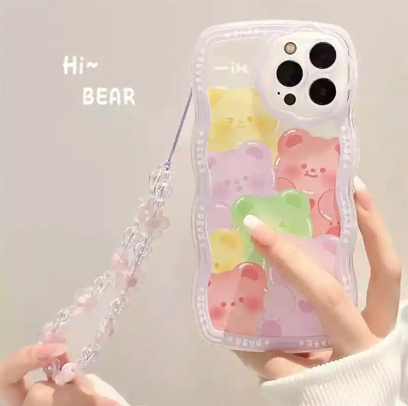 Funda O Case Con Correa Iphone 12 (oso Gummy)