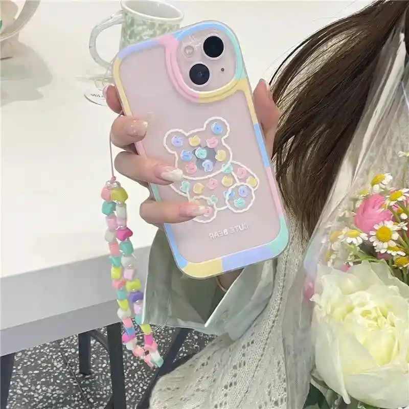 Funda O Case Con Correa Iphone 12 (oso Cute)