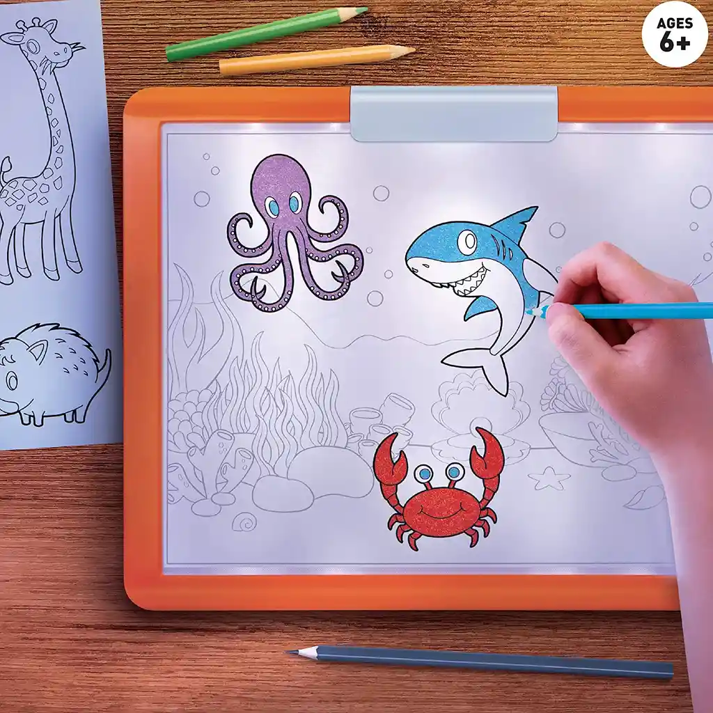 Set De Arte Tablero De Dibujo Con Luz Led Calcar Niños Niñas