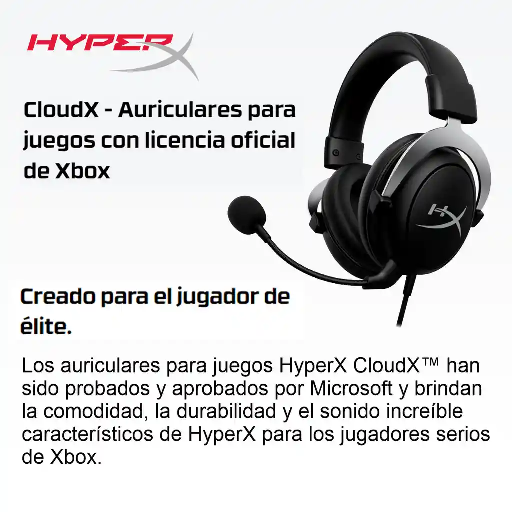 Hyperx Cloudx Diadema Gamer Pc, Xbox One Y Series X|s, Ps5|4