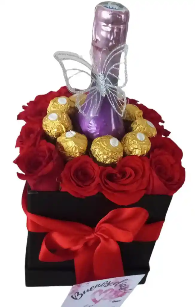 Rosas Medellin Mas Chocolate Y Vino Amor Para Cumpleaños O Aniversario