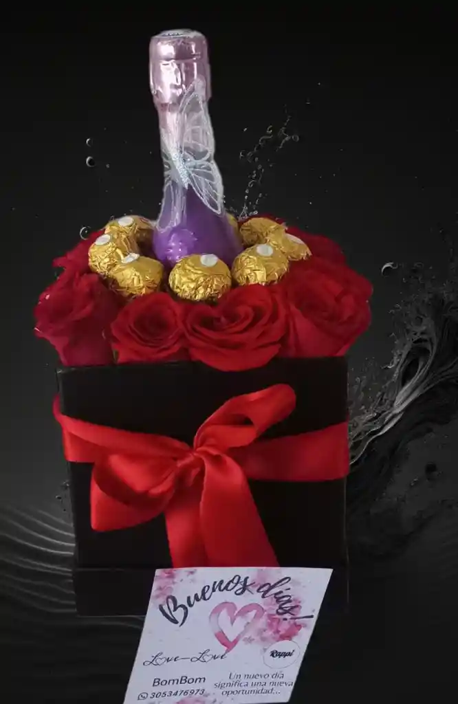 Rosas Medellin Mas Chocolate Y Vino Amor Para Cumpleaños O Aniversario