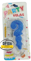 Vela Interrogante Color Azul Vela #?