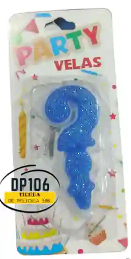 Vela Interrogante Color Azul Vela #?