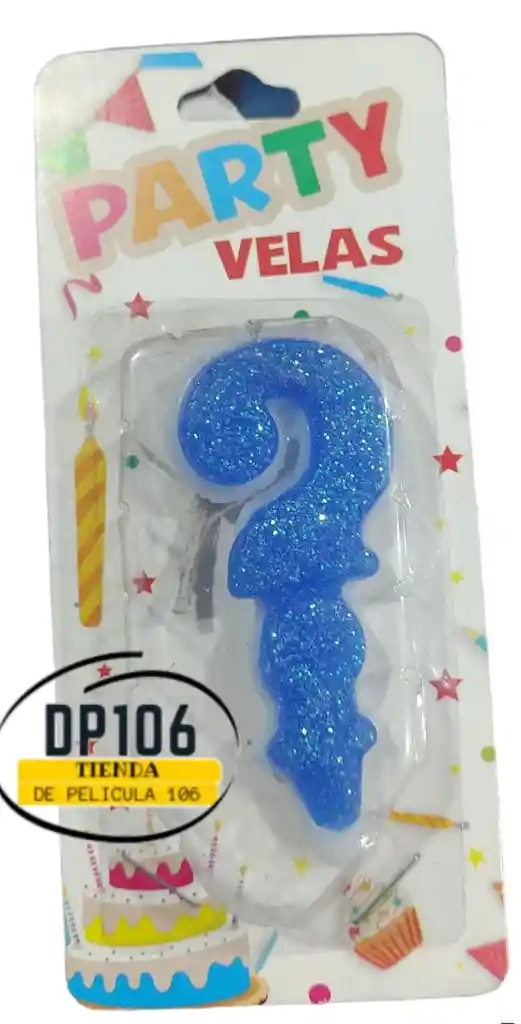 Vela Interrogante Color Azul Vela #?