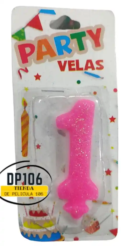 Vela Numero 1 Color Rosa Vela #1