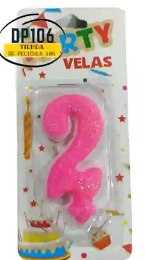 Vela Numero 2 Color Rosa Vela #2