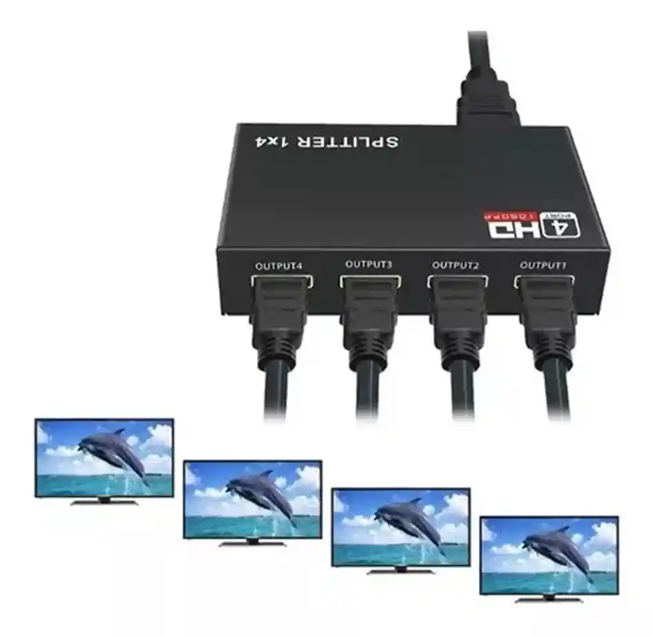 Multiplicador Splitter Hdmi 1 Entrada X 4 Salidas 1080p 1x4